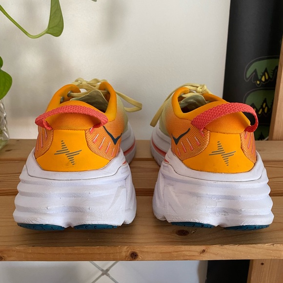 Hoka One One Bondi X Yellow Orange Athletic Running Sneakers Shoes - Picture 7 of 13